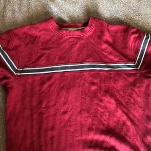 Men's Red Sweater with Stripes